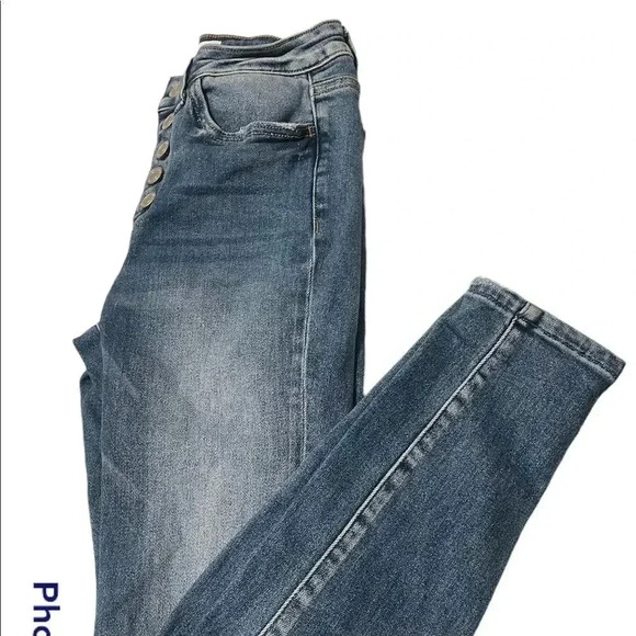 Vervet button fly high rise skinny jeans size 26 - Picture 2 of 6